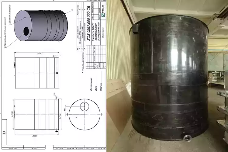 Вертикальная полиэтиленовая ёмкость для теплицы